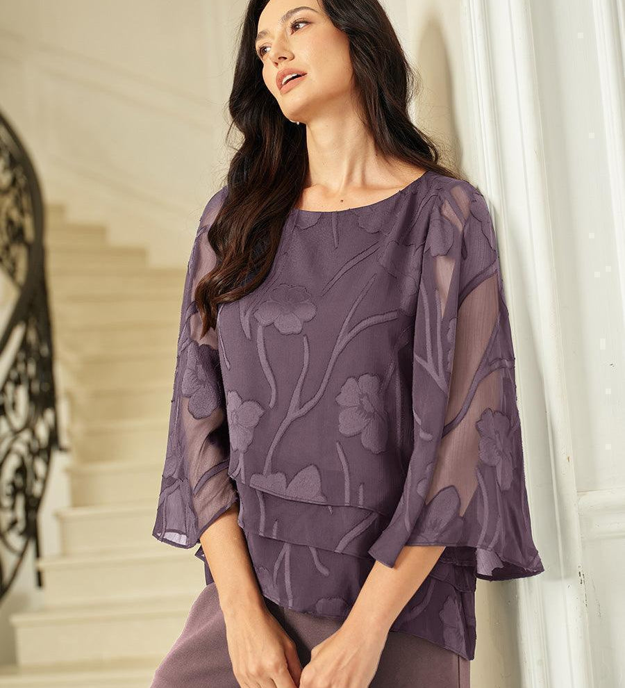 Kinga – Réteges Virágmintás Sifon Blúz