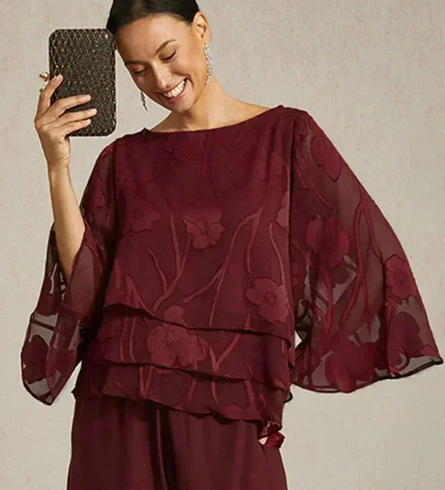 Kinga – Réteges Virágmintás Sifon Blúz
