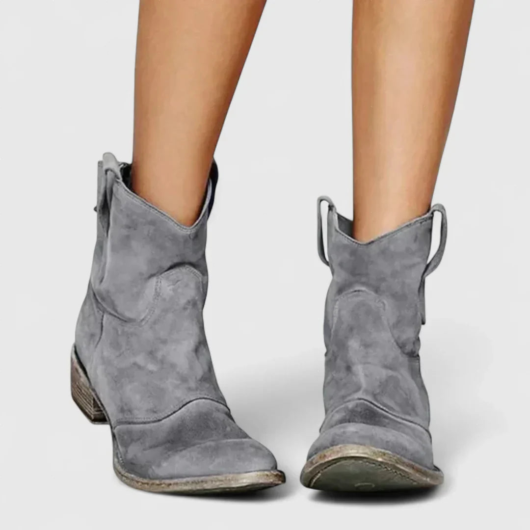 Kallithea - Retro cowboy stílusú bokacsizma, bokáig érő, elegáns kivitelben