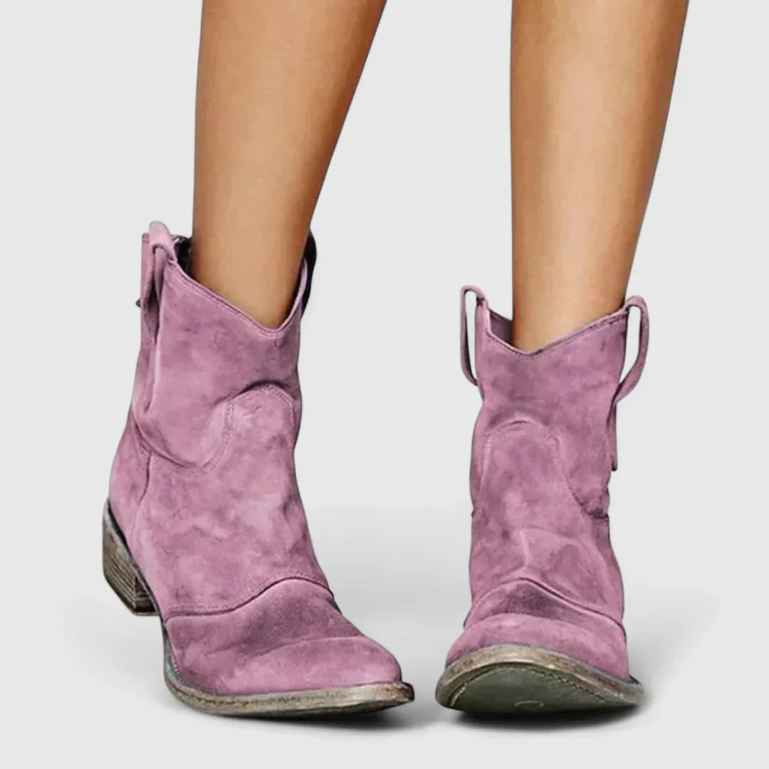 Kallithea - Retro cowboy stílusú bokacsizma, bokáig érő, elegáns kivitelben