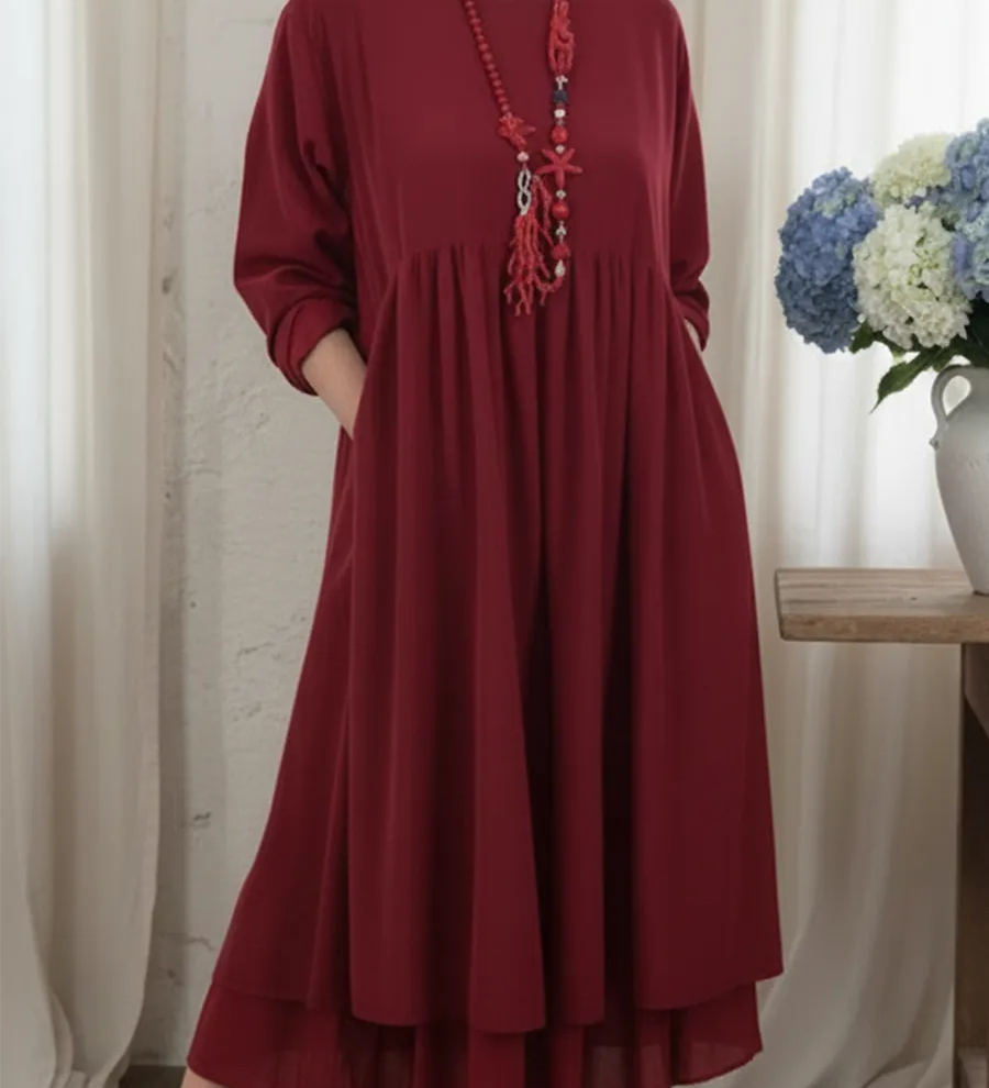‍Emília – Könnyed Elegáns Midi Ruha (Ingyenes)